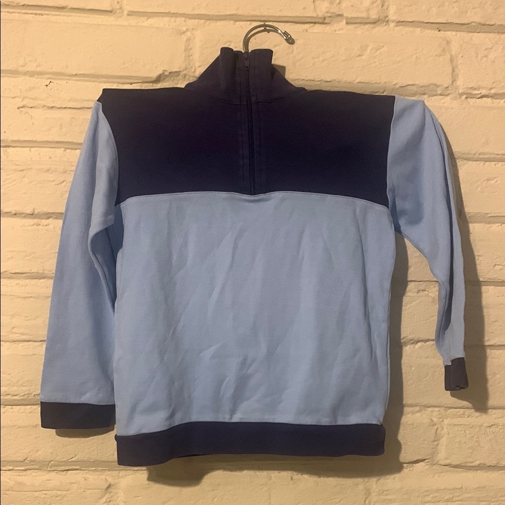 Little English Blue Zip Up Sweater